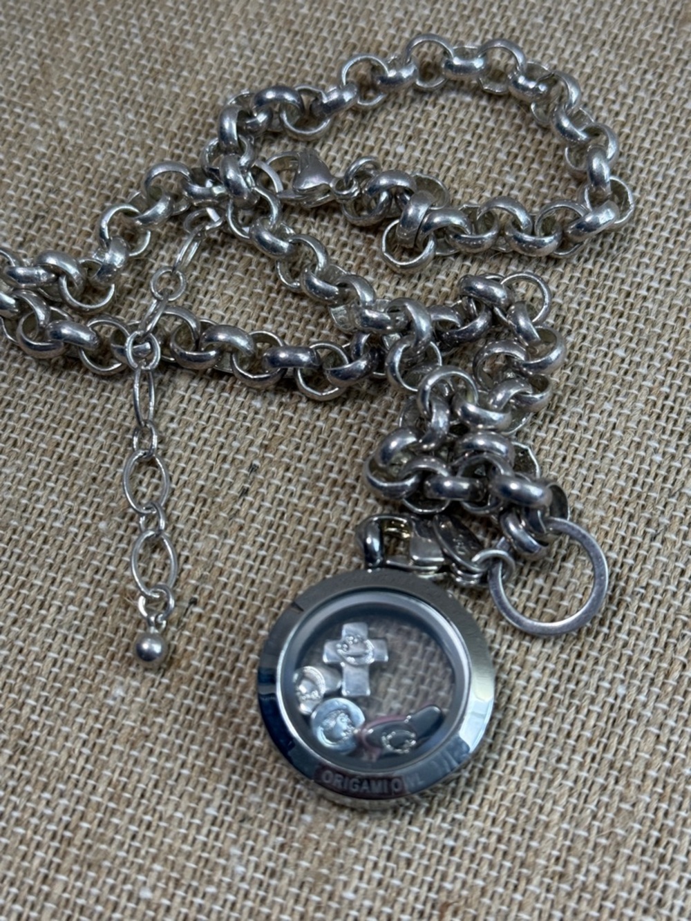 Origami Owl Silver-Tone Crystal Floating Locket Necklace - Picture 6 of 6